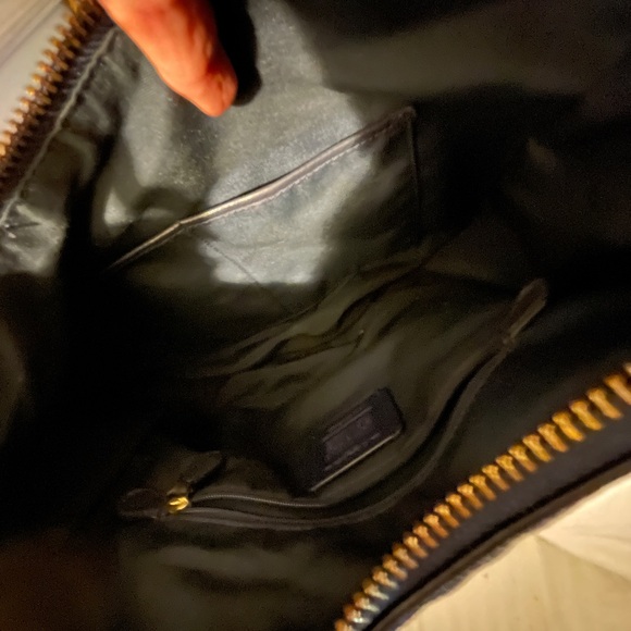 Navy blue pebbled leather blue hobo shoulder bag - Picture 11 of 11